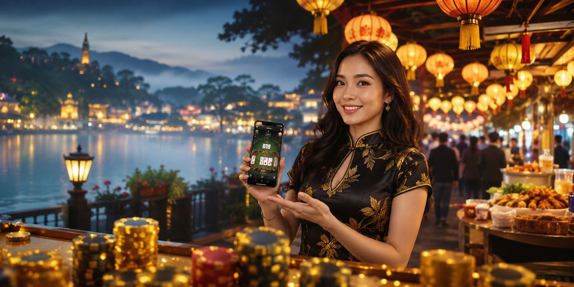 Người chơi tại chợ đêm Đà Lạt thư giãn với trò chơi bài và kiểm tra thông tin cược trực tuyến