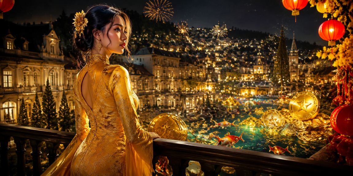 Không gian cá cược casino tại Đà Lạt với áo dài truyền thống trong khung cảnh thơ mộng